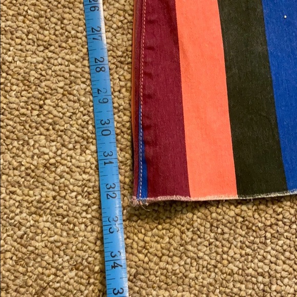 Striped Bell Bottom Jeans. NWOT - Picture 5 of 8